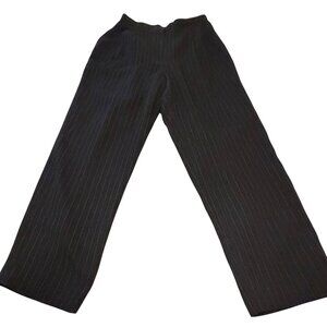 Kasper & Co. Petite Women's Charcoal Gray Blue Pinstripe Rayon Pants Size 6P